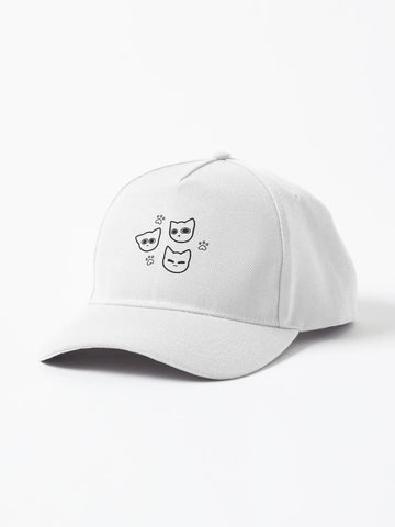 Black Cotton Cat Pattern Dad Hat Cap