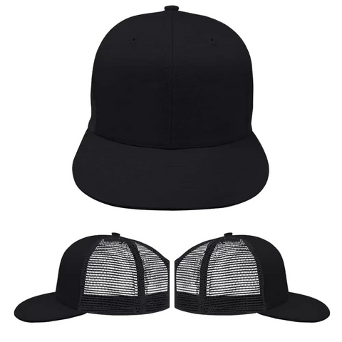 Classic Black Trucker Meshback Snapback Cap