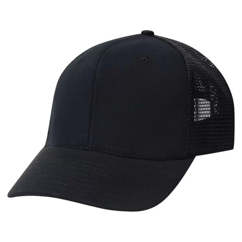 Classic Black Trucker Meshback Snapback Cap