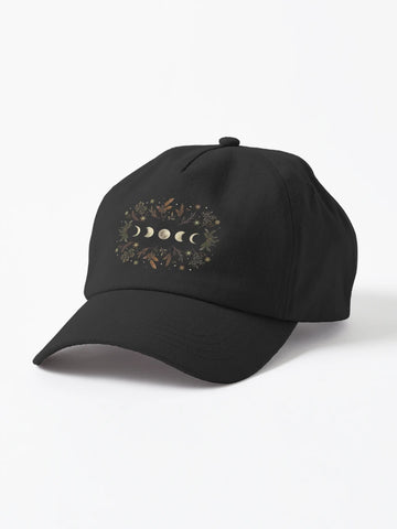 Moonlit Garden Winter Black Dad Hat